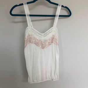 AEO ribbon embroidered lace tank